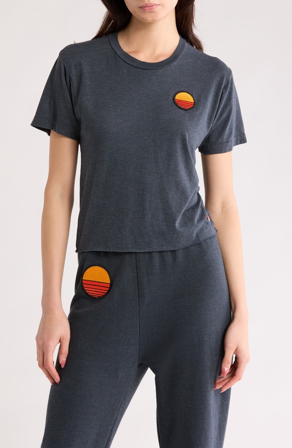 アヴィエイターネイション レディース トップス ティーシャツ Aviator Nation Sunset Patch T-Shirt Charcoal 暗灰色