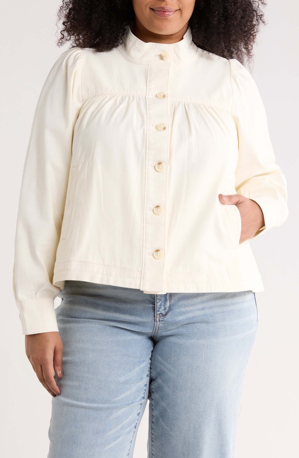 トレジャーアンドボンズ レディース アウター 上衣・上衣 ハイネック 綿織物 Treasure \u0026 Bond High Neck Stretch Cotton Twill Jacket Ecru エクリュ