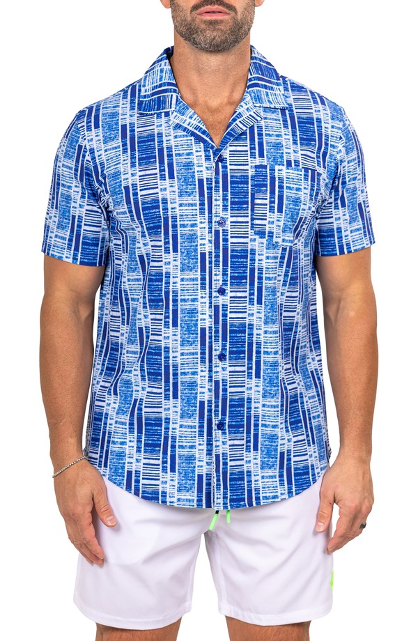 マセオ メンズ トップス プルオーバー Maceoo Marthy Blue Camp Shirt Blue 青色