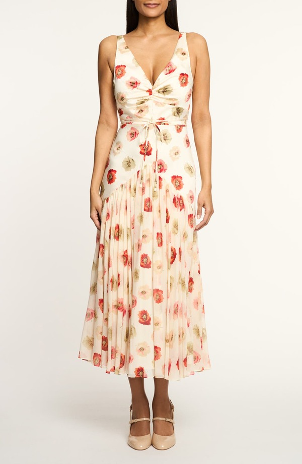 サンク セプト レディース トップス 衣裳 ノースリーブ Cinq Sept Floating Poppies Makaila Sleeveless Dress Gardenia Multi マルチ色つや