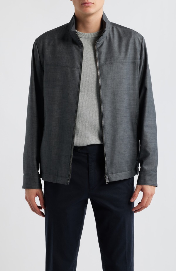 カナーリ メンズ アウター 上衣・上衣 羊毛 Canali Reversible Waterepellent Wool Jacket Charcoal 濃灰色