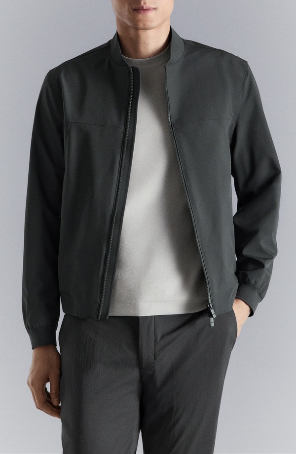 マンゴ メンズ アウター ジャケット・ブルゾン MANGO Waterepellent Bomber Jacket Dark Grey グレー|ReVida 店