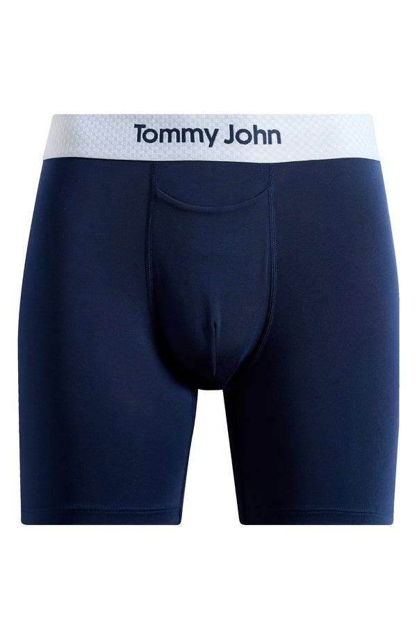 トミージョン メンズ アンダー御召しもの ボクサーズボン下 Tommy John Second Skin 6-Inch Golf Ball Waistband Stretch Modal Boxer Briefs Dress Blues Golf Ball Wb
