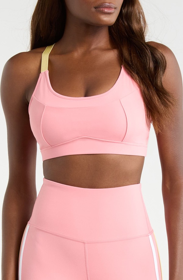 エムピージー レディース アンダー御召しもの ブラ 対照 MPG Cloud Contrast Sports Bra Strawberry Ice