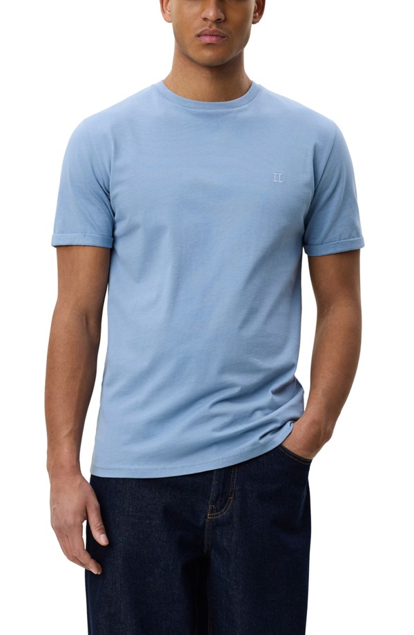 レ ドゥ メンズ トップス ティーシャツ 綿織物 Les Deux Core Organicotton T-Shirt Fadedenim Blue ジーンズ