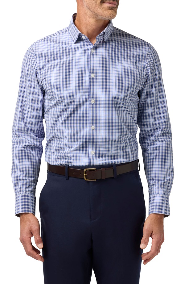 ミズンメイン メンズ トップス シャツ Mizzen+Main Leeward Trim Fit Cobalt Denis Plaid Button-Up Shirt Cobalt Denis Plaid コバルト｜ReVida 店