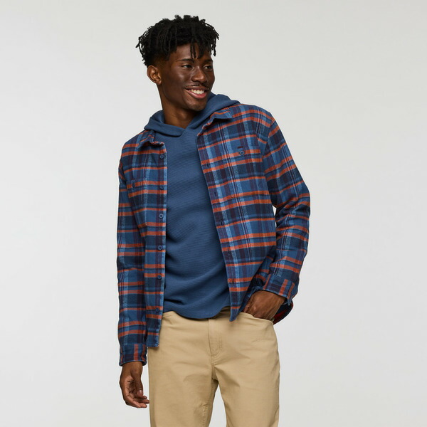 コートパクシー メンズ トップス プルオーバー Cotopaxi Merorganic Flannel Shirt - Men\u0027s Deep Seand Fjord Plaid 照合のしるし