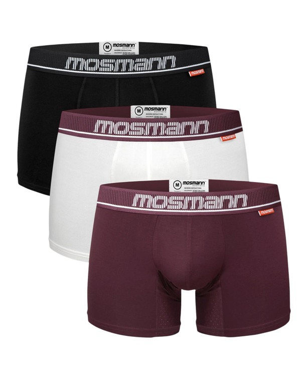 モスマン メンズ アンダー御召しもの さる股引き Mosmann Australia Men\u0027s 3-Pack Comfort Core Trunks Multi マルチ色合い