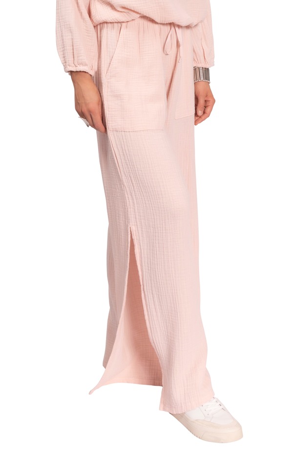 エブリデイ リチュアル レディース ボトムス 心地よいズボン下 綿織物 Everyday Ritual Riley Cotton Gauze Split Hem Pants Blush 毛はらい