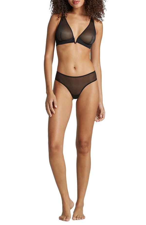 コマンドー レディース アンダー御召しもの ブラ Commando Invisible Lift Plunge Underwire Bra Black 黒いこと