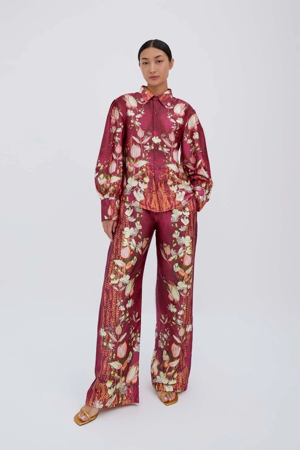 レシュマ レディース トップス プルオーバー RAISHMA Lauren Burgundy Shirt Burgundy バーガンディ