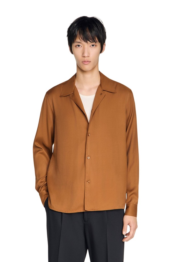 沙子ロ メンズ トップス プルオーバー SANDRO Floaty shirt Whisky