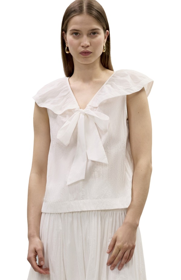レベッカテイラー レディース トップス シャツ Rebecca Taylor Marietta Crinkle Top Milk｜ReVida 店