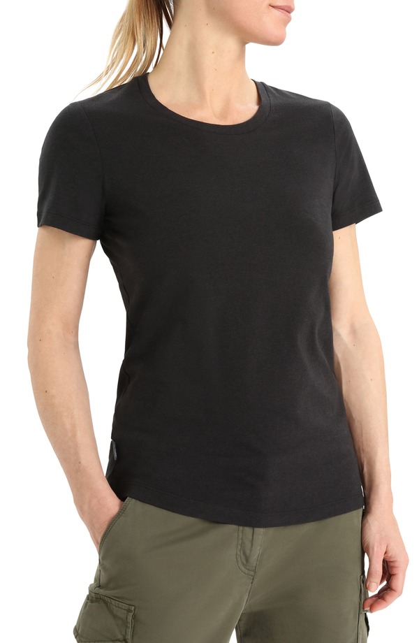 アイスブレーカー レディース トップス Tシャツ Icebreaker Central Merino Blend T-Shirt Black ブラック|ReVida 店