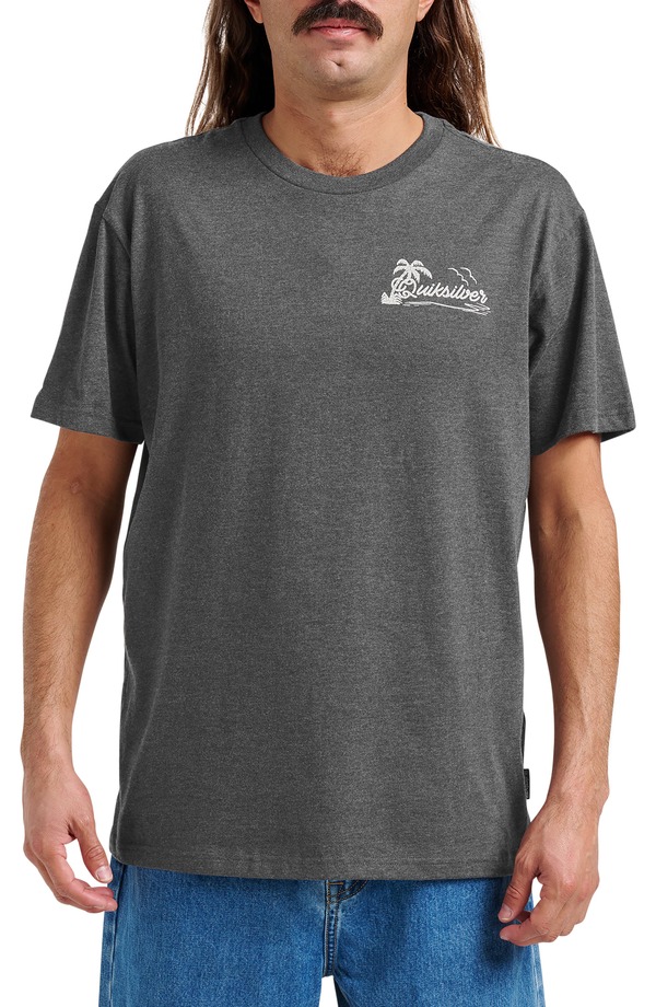 クイックしろがね色 メンズ トップス ティーシャツ グラフィック Quiksilver Island Vibin\u0027 Graphic T-Shirt Charcoal Heather 濃灰色