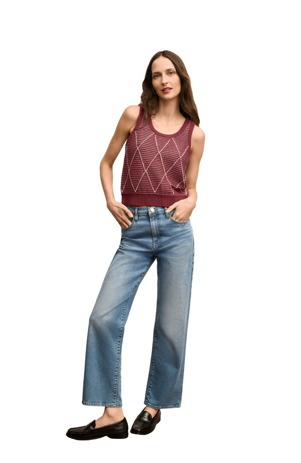エムエメウラフール レディース トップス プルオーバー 編み物 M.M.LaFleur Aiko Breeze Tank - Argyle Knit Red Umber 赤いこと