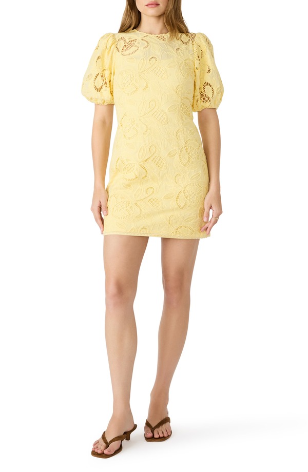 スティーブ マデン レディース トップス 衣装 ミニ 刺しゅう Steve Madden Elly Embroidered Minidress Pale Yellow 黄色