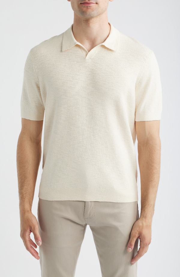 トッミーバハマ メンズ トップス スポーツシャツ 綿織物 Tommy Bahama Santa Cruz Johnny Collar Slub Cotton Blend Polo Ivory Cream 皮膚軟化剤