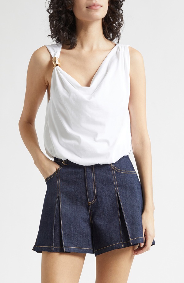 サンク セプト レディース トップス プルオーバー 非対称 Cinq Sept Darius Asymmetric Neck Top White 白いこと