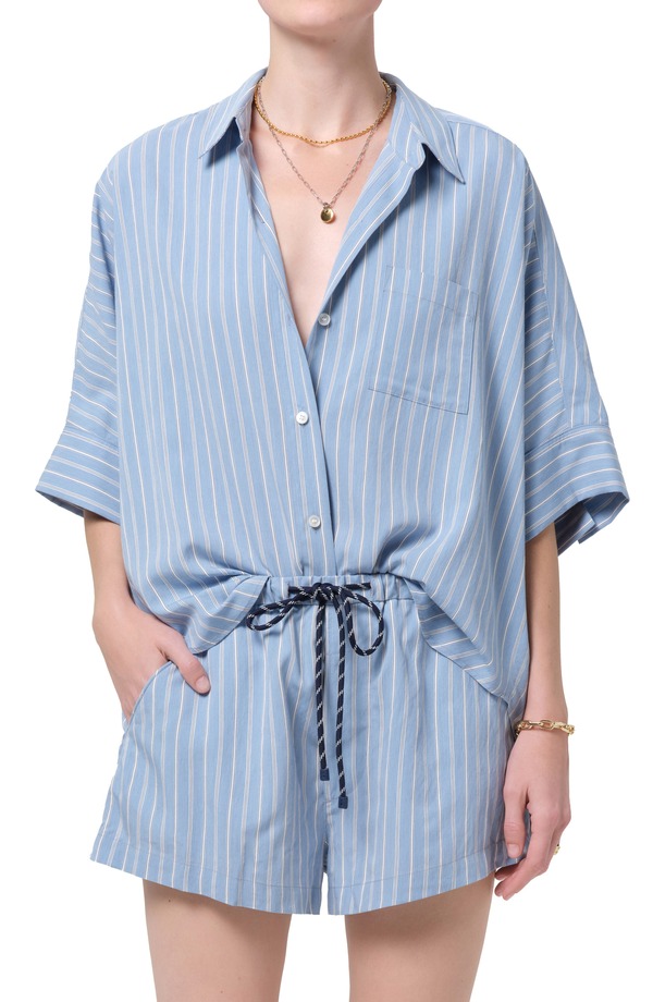 シチズンズ オブ ヒューマニティ レディース トップス シャツ Citizens of Humanity Claire Stripe Origami Button-Up Shirt Capri Stripe ストライプ｜ReVida 店