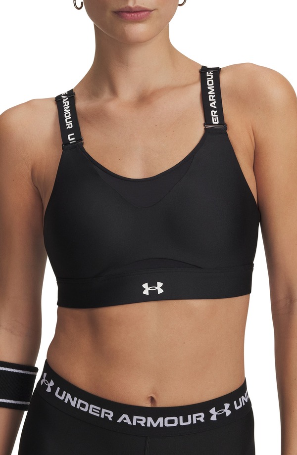 アンダーアーマー レディース アンダー御召しもの ブラ Under Armour Infinity High 2.0 Sports Bra Black / White 白いこと