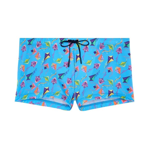 ホム メンズ 海水着 二分の一ズボン下・さる股引き 遊撃手ズボン下 HOM Lido Swim Shorts Blue Print 青碧