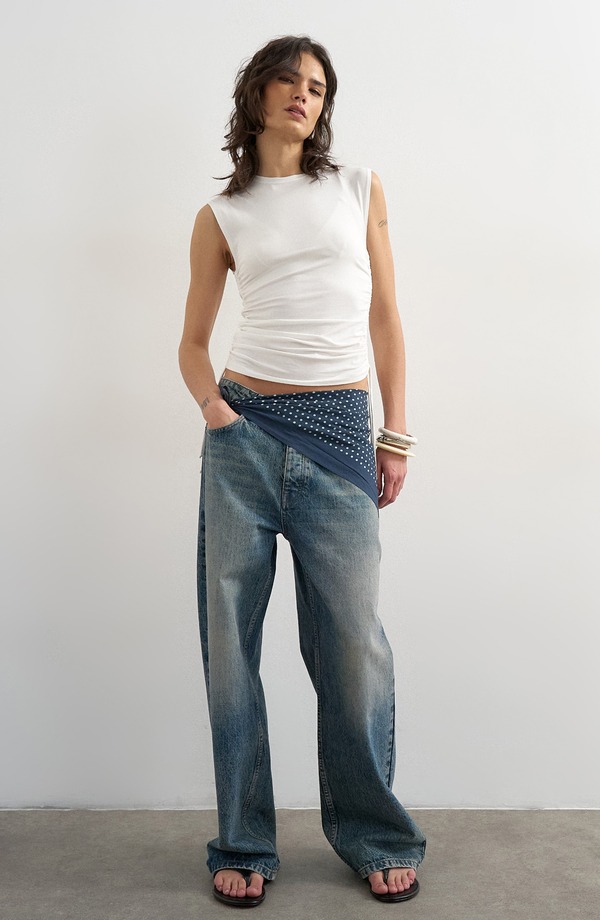 とっ始め販売店 レディース トップス プルオーバー ギャザー Topshop Ruchedrawcord Tank Ivory 象牙色