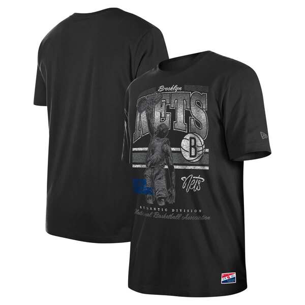 ニュー内鰓 メンズ トップス ティーシャツ Men\u0027s New Era Black Brooklynets Enzyme Wash Oversized T-Shirt Black 黒いこと