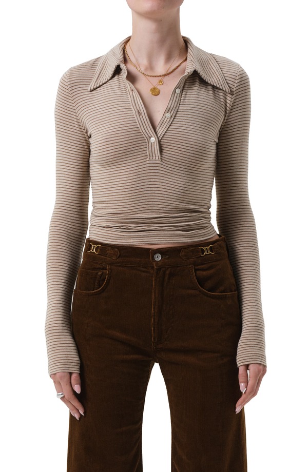 シチズンズ オブ 人間らしさ レディース トップス プルオーバー Citizens of Humanity Shaea Polo Top Chiltern Oatmeal オートミール
