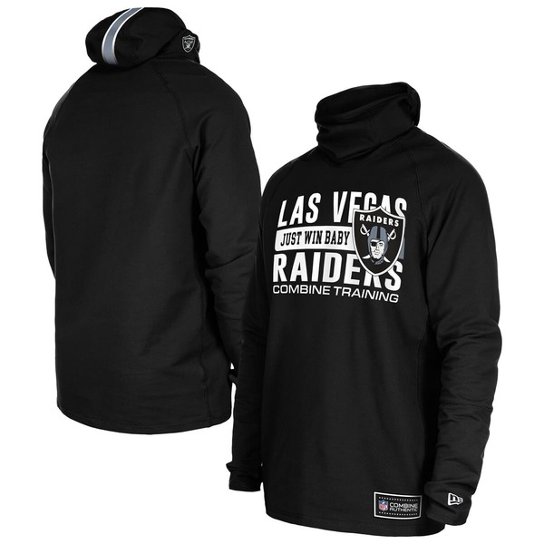 ニュー内鰓 メンズ アウター パーカー・スウェット Men\u0027s New Era Black Las Vegas Raiders Functional Fandom Balaclava Helmet Stripe Tri-Blend Hoodie Black 黒いこと