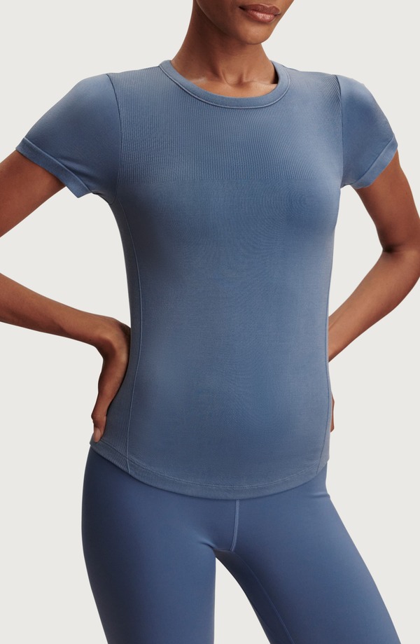 バーレイ レディース トップス ティーシャツ Varley Casper Seamless T-Shirt Bijou Blue 青碧