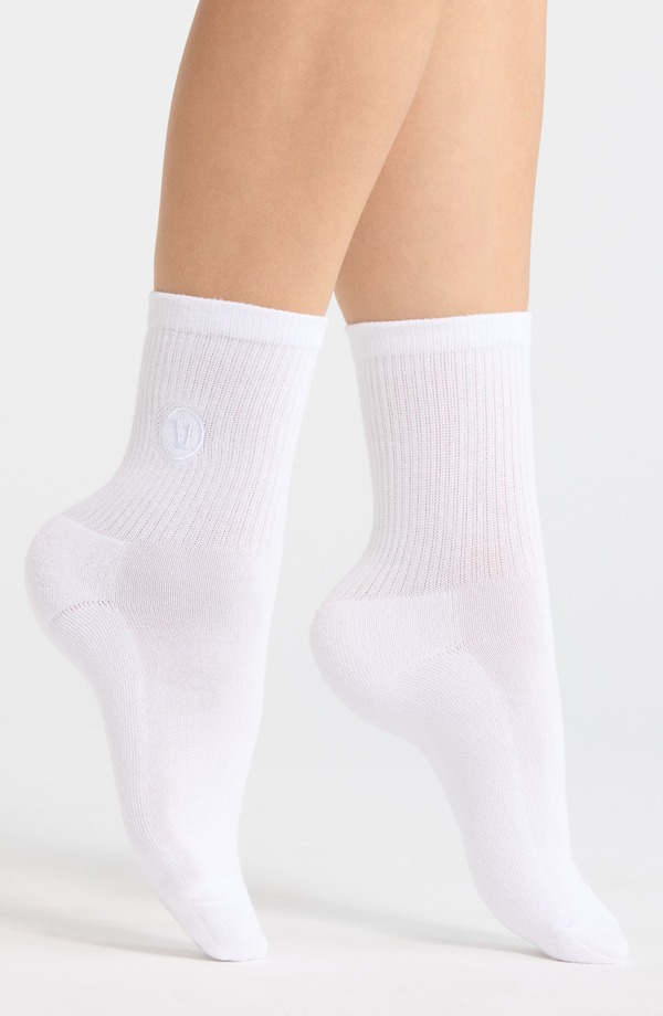 ビュオーリ レディース アンダーお召しもの ソックス 刺しゅう ロゴタイプ Vuori Logo Embroidered Quarter Socks White 白いこと