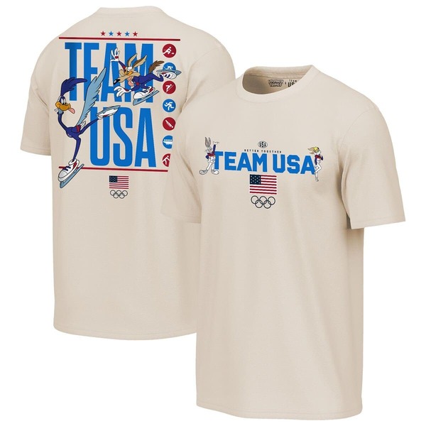 アウタースタッフ メンズ トップス プルオーバー Men\u0027s Outerstuff Cream Team USA x Looney Tunes Chased T-Shirt Cream 皮膚軟化剤