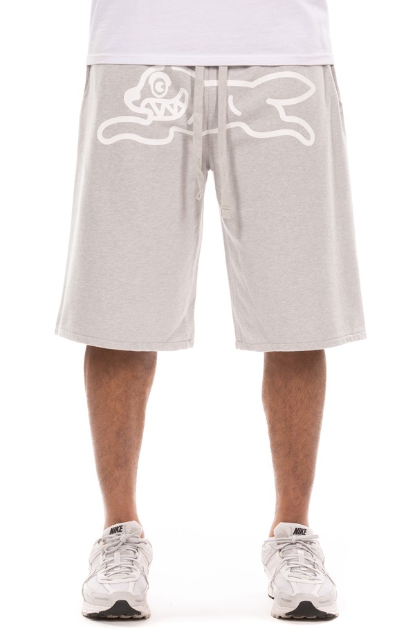 クリーム メンズ ボトムス 二分の一ズボン下・さる股引き パイル 遊撃手ズボン下 ICECREAM Cup Terry Drawstring Shorts Heather Grey 薄墨色