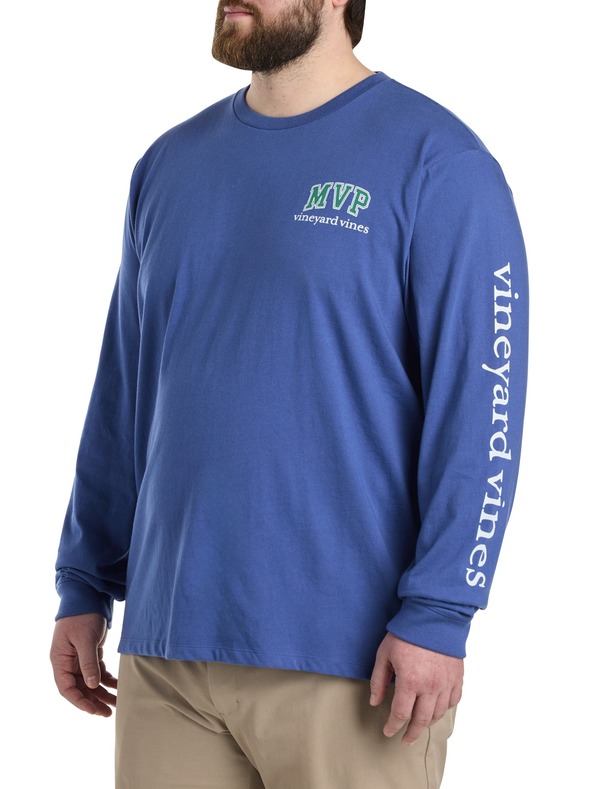 ヴァインヤードヴァインズ メンズ トップス Tシャツ トール 長袖 vineyard vines Big & Tall MVP Long-Sleeve T-Shirt Moonshine|ReVida 店