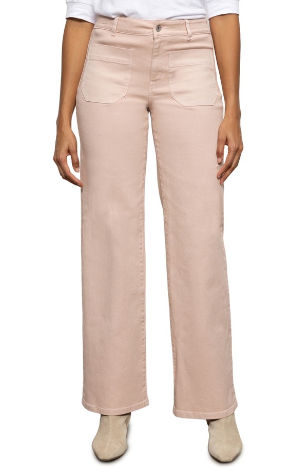 駆け込み寺 レディース ボトムス ジーンズズボン下 ワイドレッグ デニム Sanctuary The Marine Patch Pocket Wide Leg Jeans Light Rose
