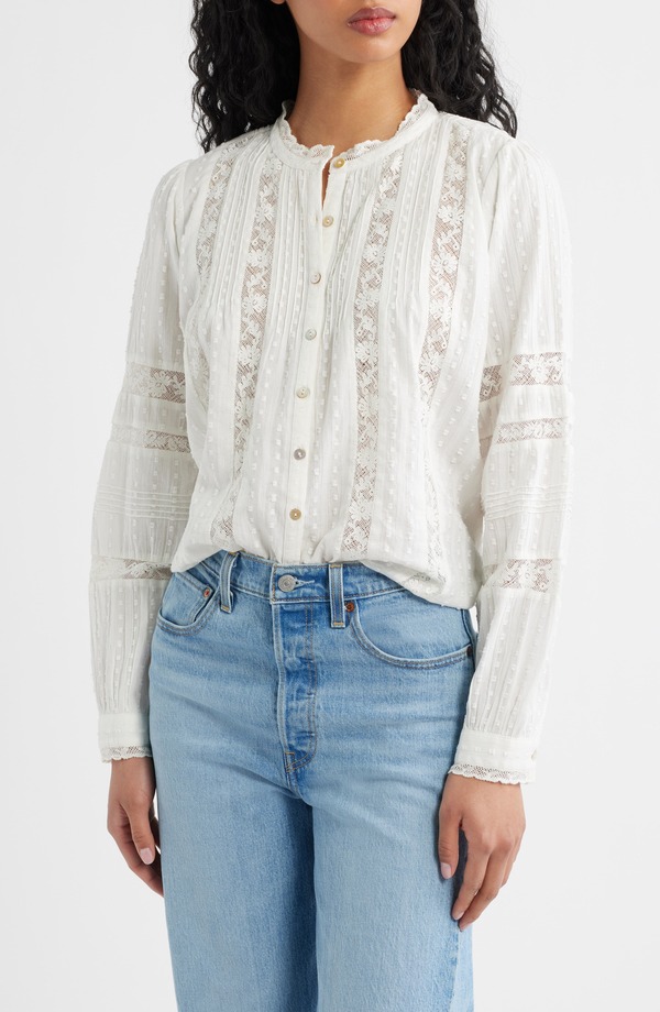 ラブスハックファンシー レディース トップス プルオーバー 綿織物 スピード競技 LoveShackFancy Lalace Cotton Top White 白いこと