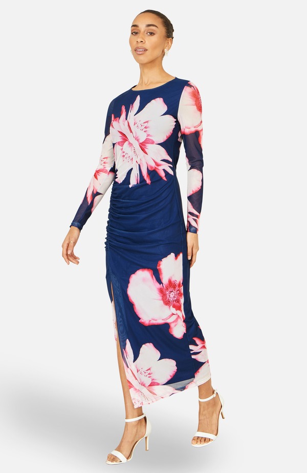 ユミキム レディース トップス 衣装 メッシュ マキシ Yumi Long Sleeve Mesh Maxi Dress Navy 米国海軍