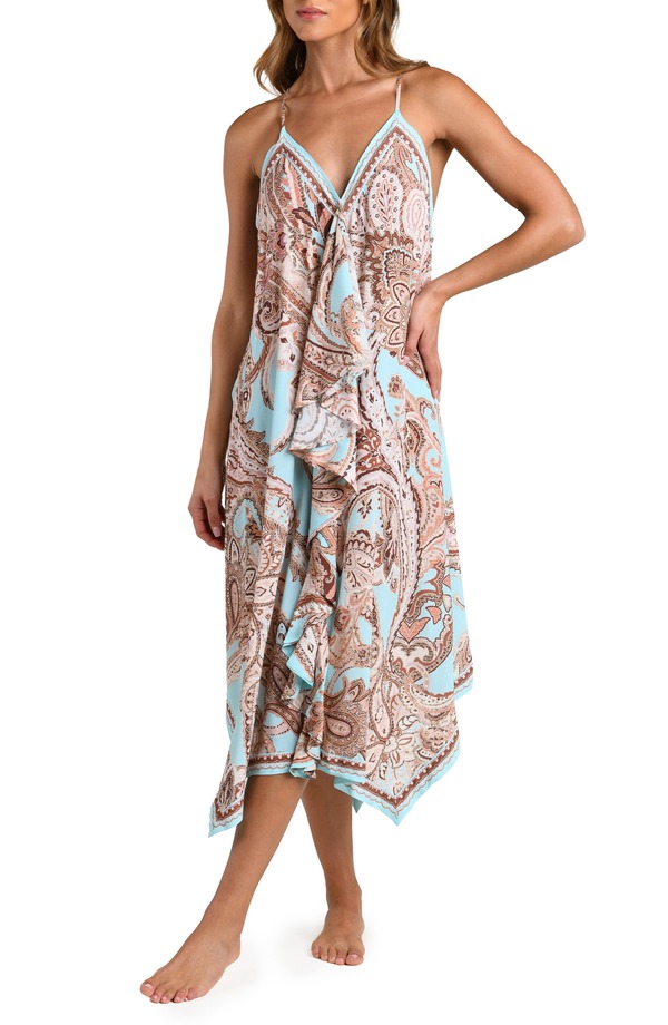 ラジャンス レディース トップス 衣装 L\u0027AGENCE Traditional Paisley Cover-Up Dress Blue Multi 青色