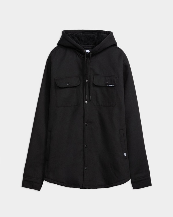 山びこ メンズ アウター 上衣・上衣 プルオーバー ECKOutdoor Flannel Shirt Jacket Black 黒いこと