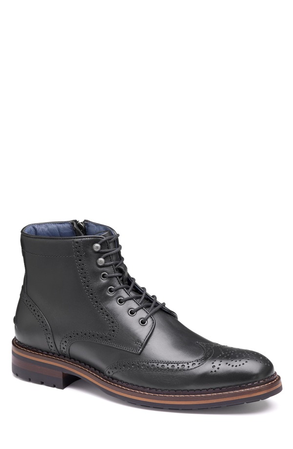 ジョンストンアンドマーフィー メンズ シューズ ブーツ・レインブーツ ウィングチップ Johnston \u0026 Murphy XC Flex Connelly Wingtip Boot Black Full Grain 黒いこと