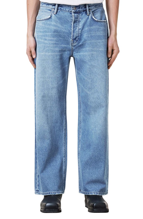 オールセインツ メンズ ボトムス デニムパンツ ストレート ジーンズ AllSaints Lenny Straight Leg Jeans Light Indigo Blue インディゴ｜ReVida 店 40,820円