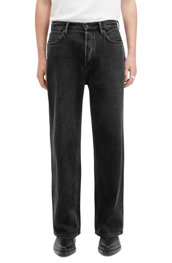 オールセインツ メンズ ボトムス デニムパンツ ストレート ジーンズ AllSaints Lenny Straight Leg Jeans Washed Black ブラック｜ReVida 店