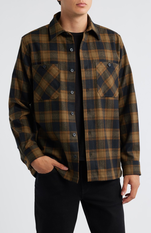 ペンドルトン メンズ トップス シャツ ウール Pendleton Umatilla Wool Button-Up Work Shirt Olive/ Black Check ブラック