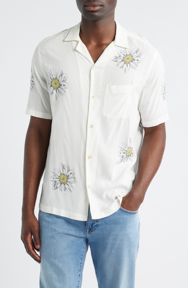 オールセインツ メンズ トップス シャツ AllSaints Petal Camp Shirt Ecru White ホワイト