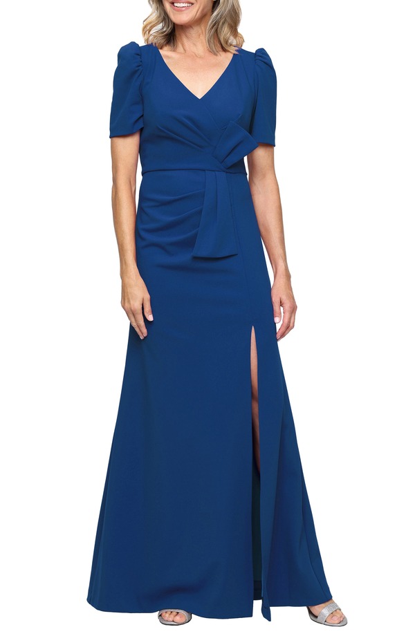 アレックスイブニングス レディース トップス ワンピース クレープ A ライン Alex Eveningstretch Crepe A-Line Gown Azure