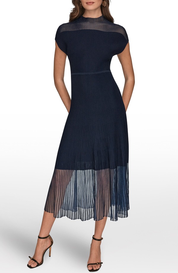 ダナ キャラン ニューヨーク レディース トップス ワンピース シアー Donna Karanew York Sheerib Dress Nightfall