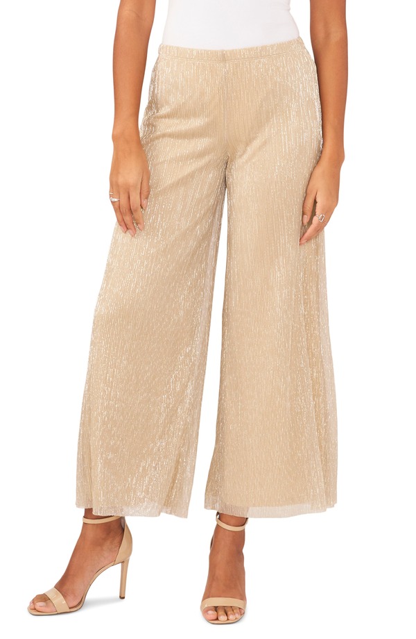 チャウス レディース ボトムス レギンス メッシュ ズボン下 トール Chaus Metallic Mesh Palazzo Pants Gold ゴールド