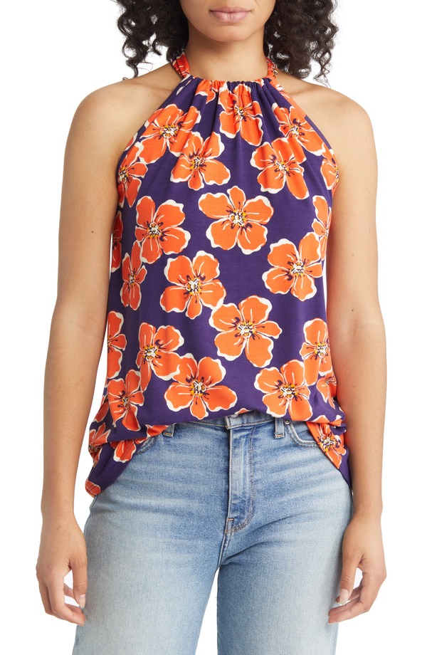 ラブアペラ レディース トップス プルオーバー 御花柄 刷り上げる 御花 Loveappella Floral Printank Navy/ Coral 米国海軍