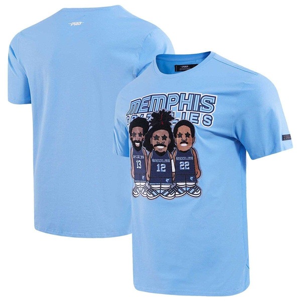 労働者階級標準尺度 メンズ トップス ティーシャツ Men\u0027s Pro Standard Jaren Jackson Jr. Ja Morant Desmond Bane Light Blue Memphis Grizzlies Multi Lineup T-Shirt Light Blue 青碧
